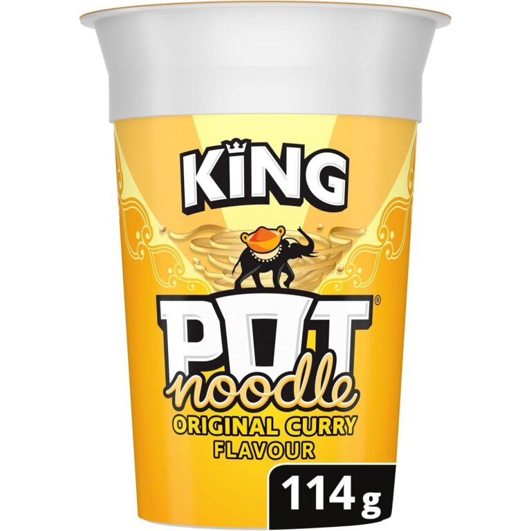 Pot Noodle Original Curry King Pot Noodle Instant Vegetarian Snack Quick to Make Noodles 114 G