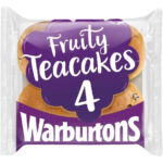 Warburtons Fruity Teacakes with Currants & Sultanas, 4 Count (Pack of 1)