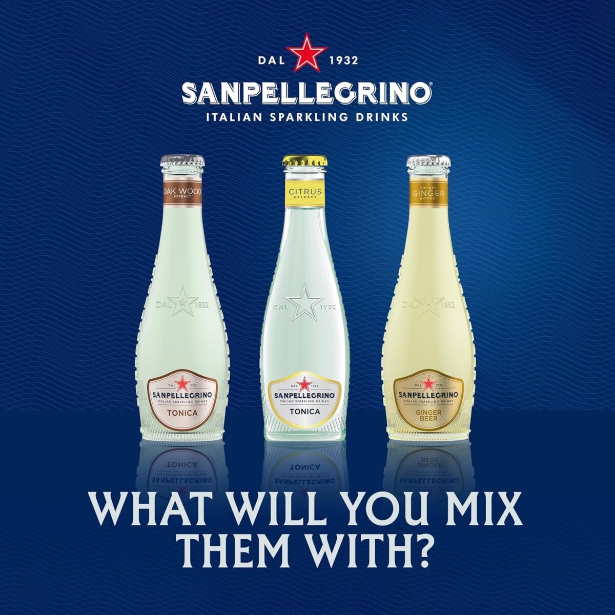 San Pellegrino Italian Sparkling Drinks Citrus Tonic Water Glass 4X200Ml