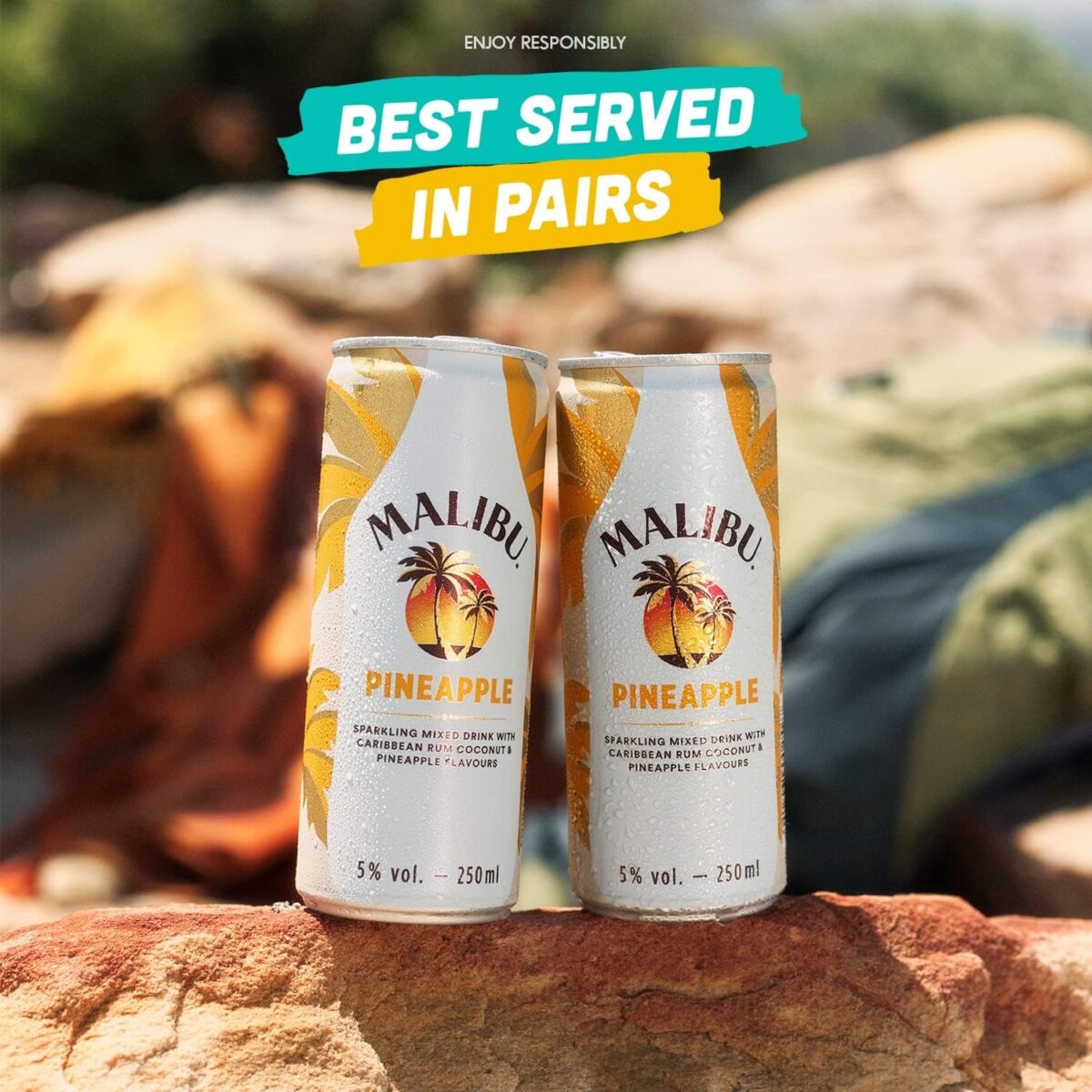 Malibu Sparkling Pre-Mixed Drink, Pineapple, 250Ml
