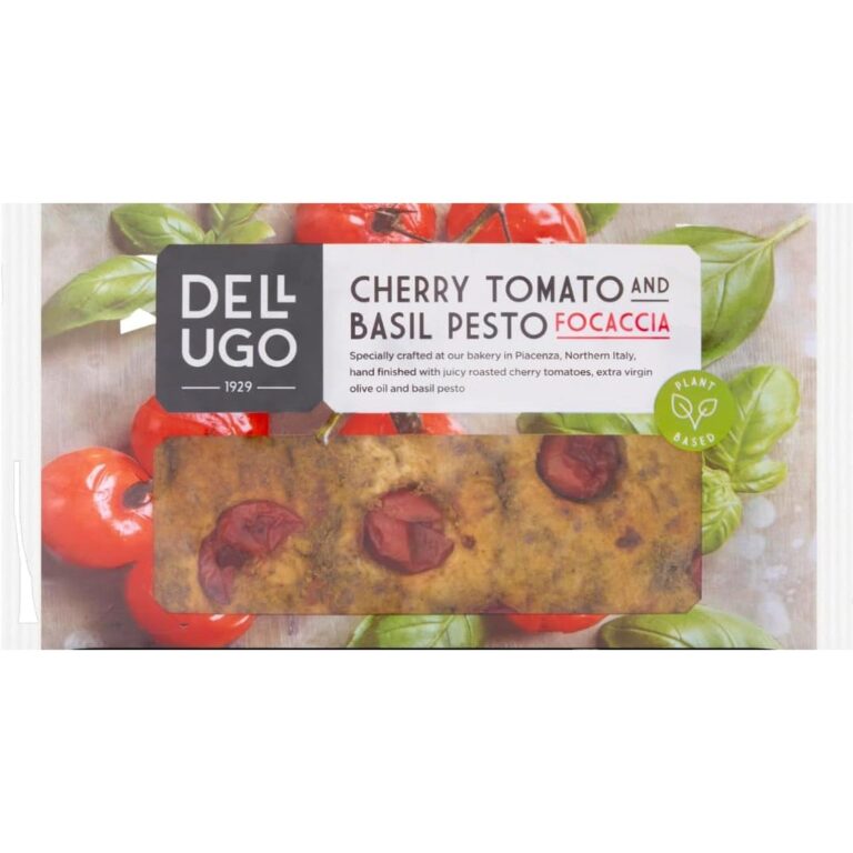 Dell Ugo Cherry Tomato and Basil Pesto Focaccia Italiana, 210G