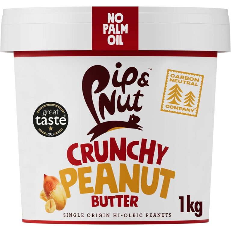 Pip & Nut - Crunchy Peanut Butter (1Kg) | Natural Nut Butter, No Palm Oil, No Added Sugar, Hi-Oleic Peanuts, High in Unsaturated Fats, Gluten Free, Vegan, Dairy Free