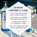 Bombay Sapphire Premium Distilled London Dry Gin, 40% ABV, 100Cl / 1L, Vapour Infused with 10 Hand Selected Exotic Botanicals