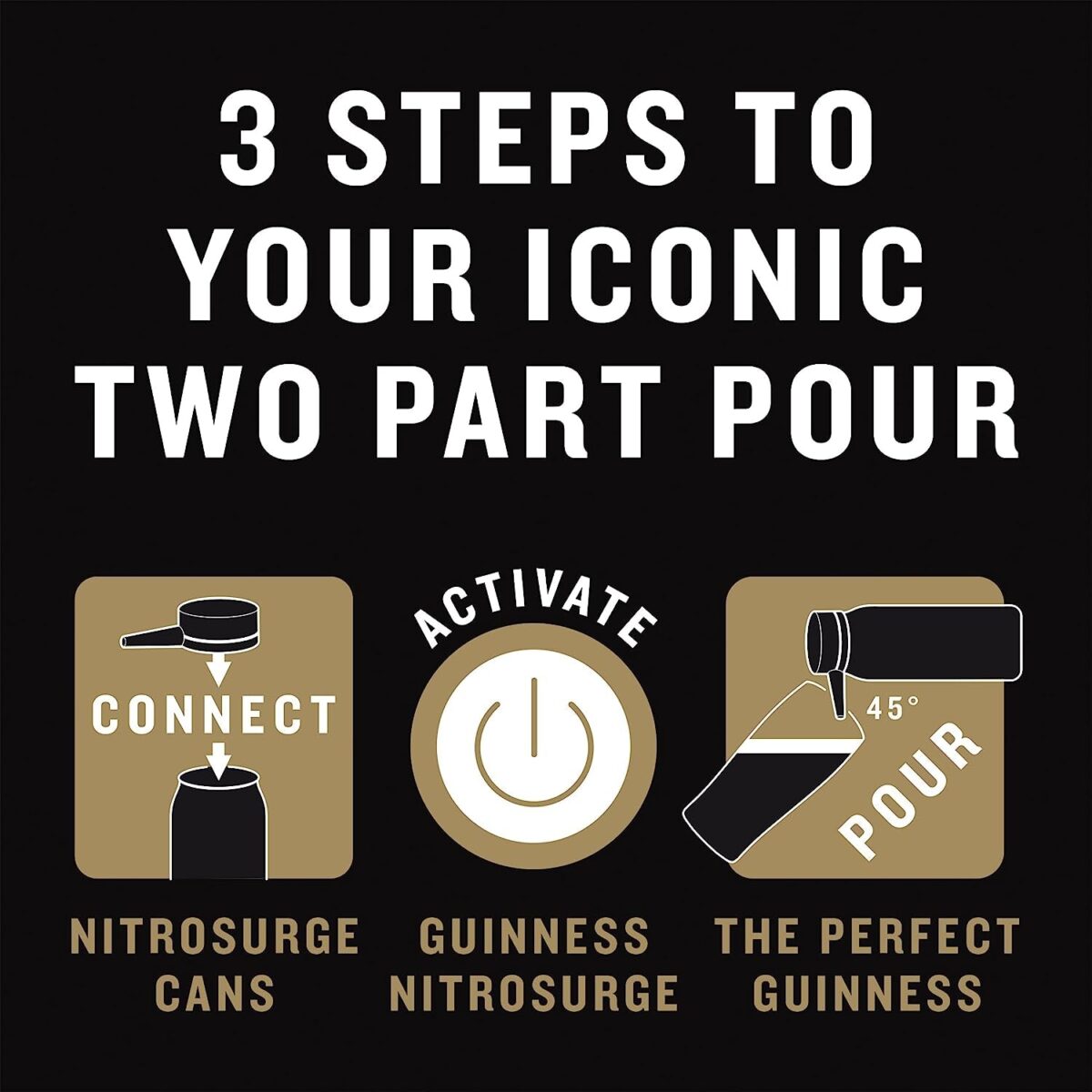Guinness Draught│Nitrosurge│Stout Beer│4.1% Vol│4X558Ml│Perfect Pub Pour at Home│Cans │Device Sold Separately