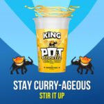 Pot Noodle Original Curry King Pot Noodle Instant Vegetarian Snack Quick to Make Noodles 114 G