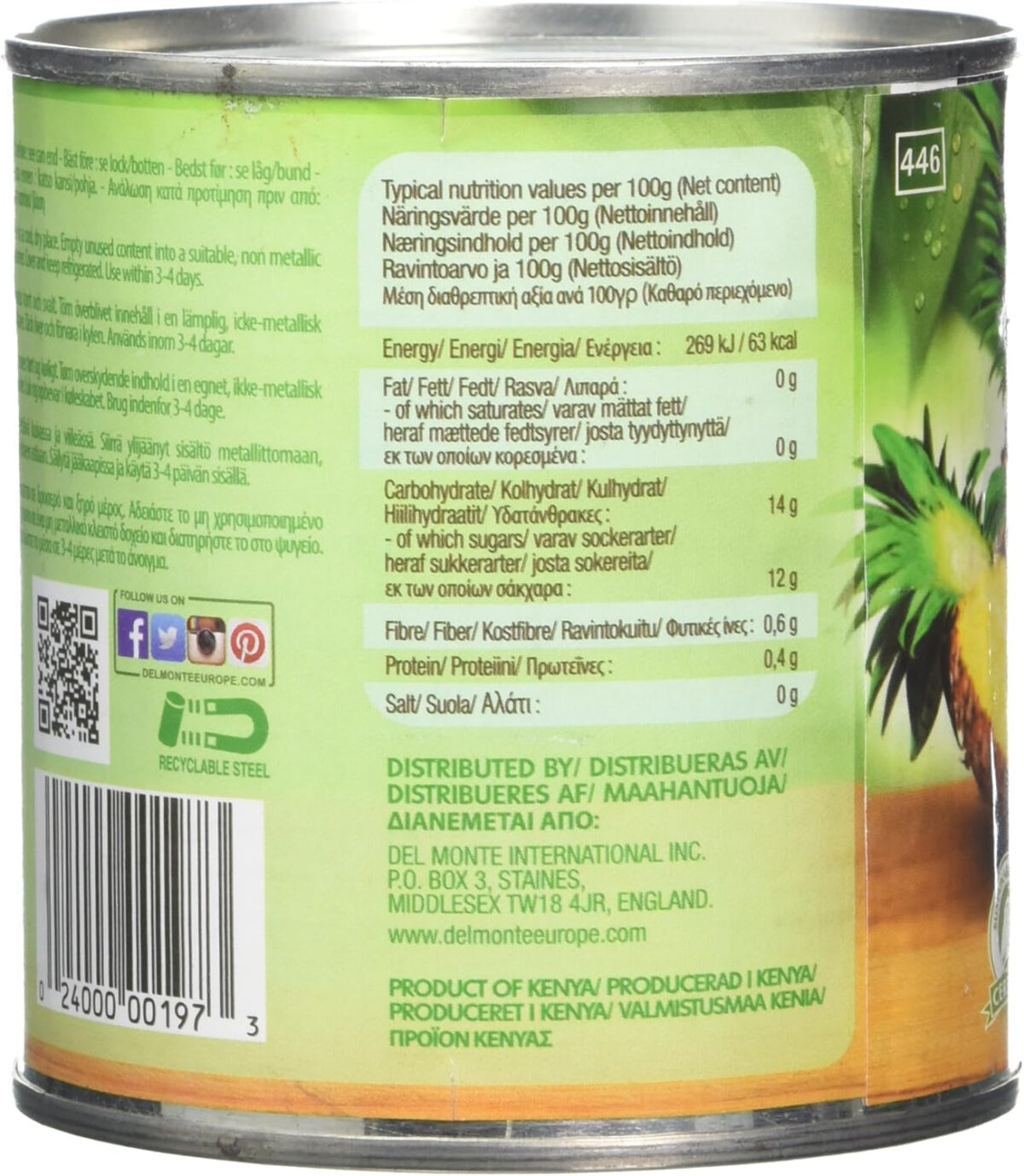 Del Monte Pineapple Chunks in Juice, 435G