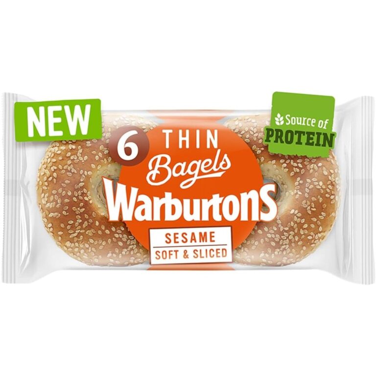 Warburtons 6 Sesame Thin Bagels, 300G