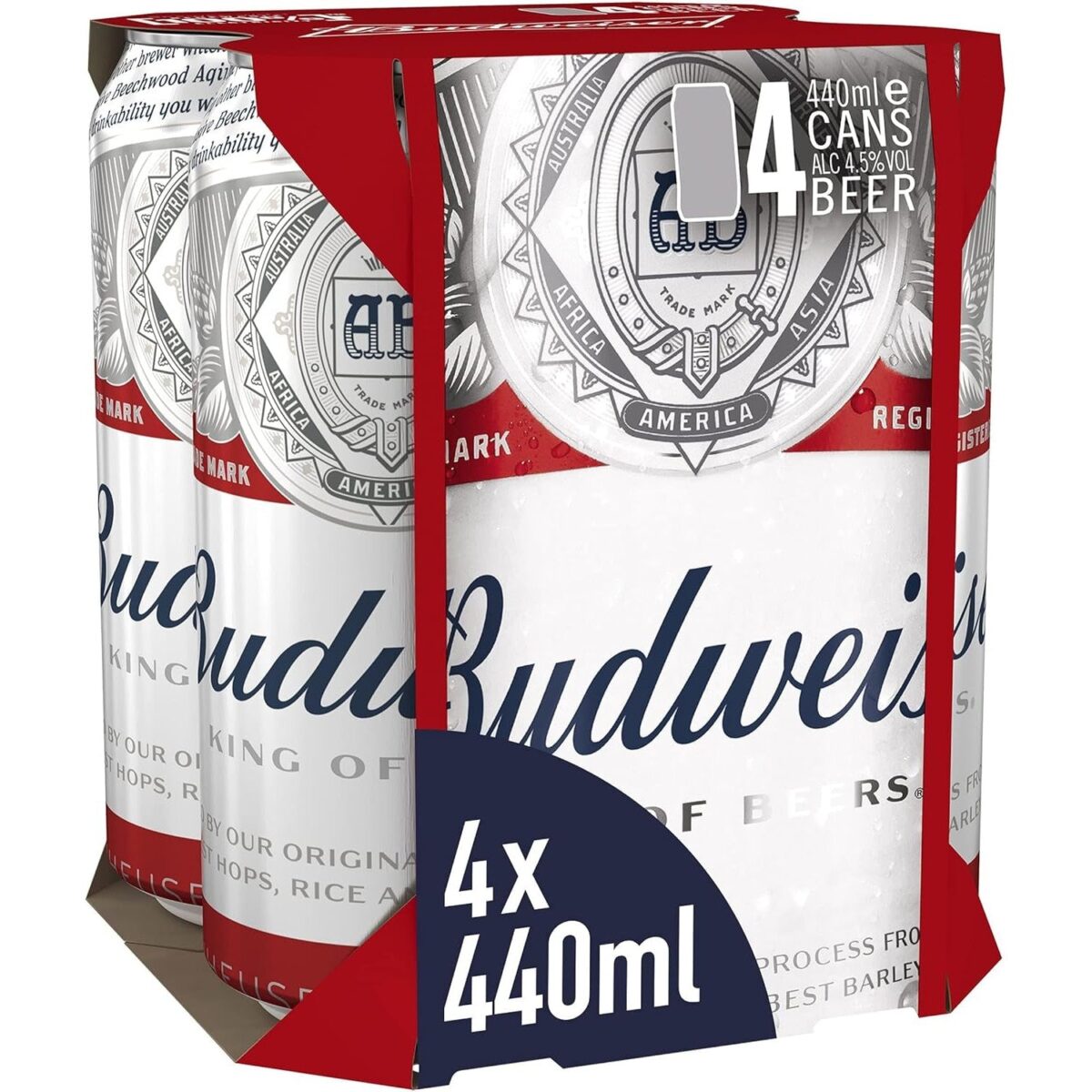 Budweiser Lager Beer Can, 4 X 440 Ml