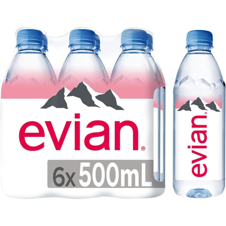 Evian Still Natural Mineral Water, 6 X 500Ml