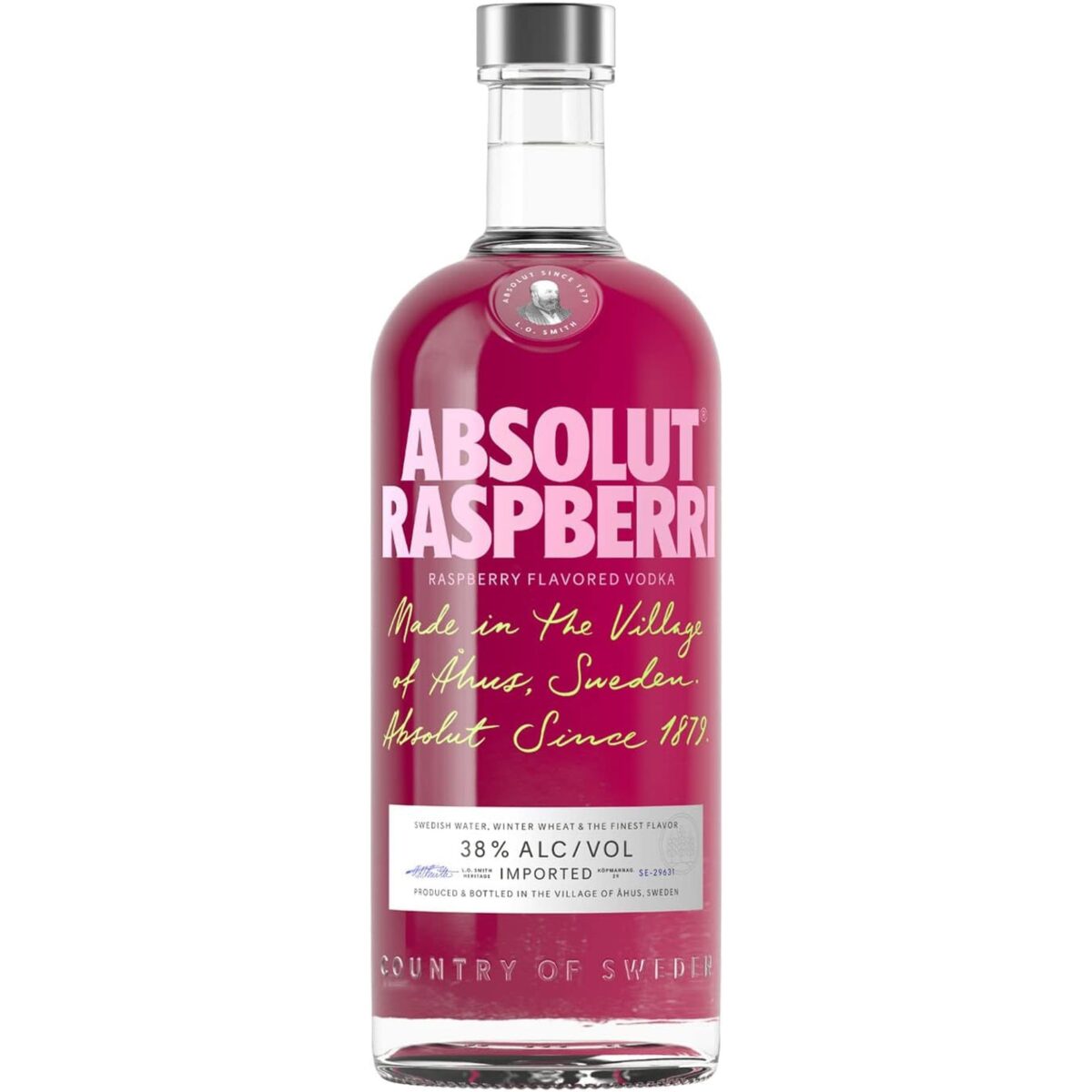 Absolut Raspberri Flavoured Swedish Vodka, 1L