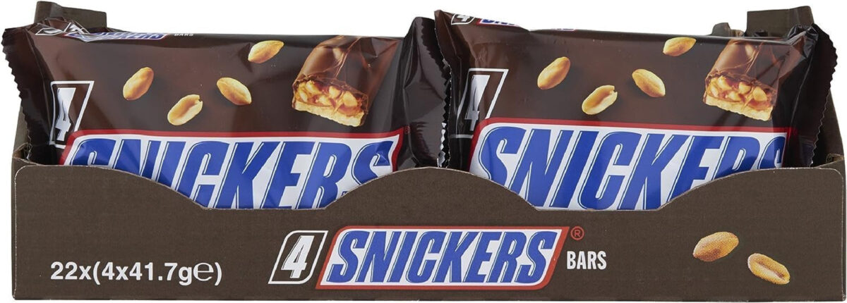 Snickers Chocolate Bars Multipack, Chocolate Gift, Milk Chocolate, Chocolate Multipack, 41.7 G (Pack of 4)