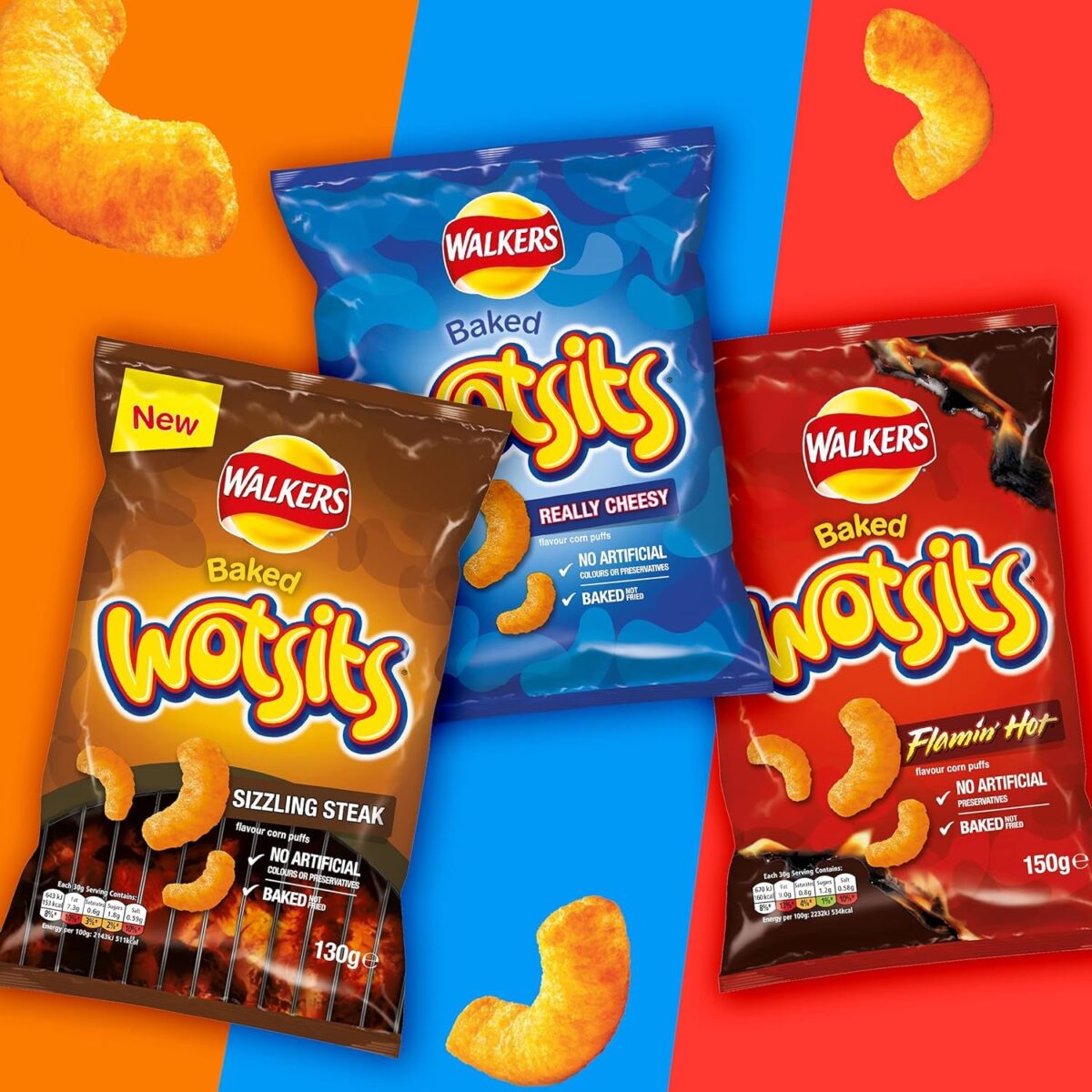 Walkers Wotsits Really Cheesy Multipack Snacks, 12X16.5G