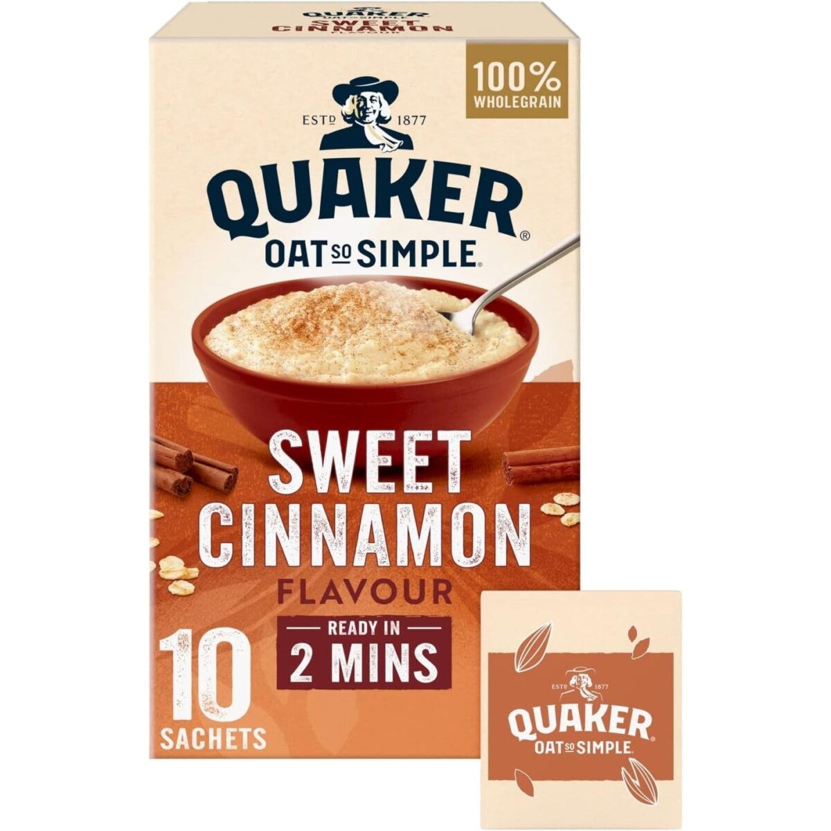 Quaker Oat so Simple Sweet Cinnamon Porridge, 10 X 33 G