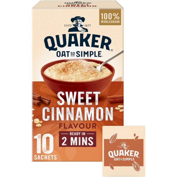 Quaker Oat so Simple Sweet Cinnamon Porridge, 10 X 33 G
