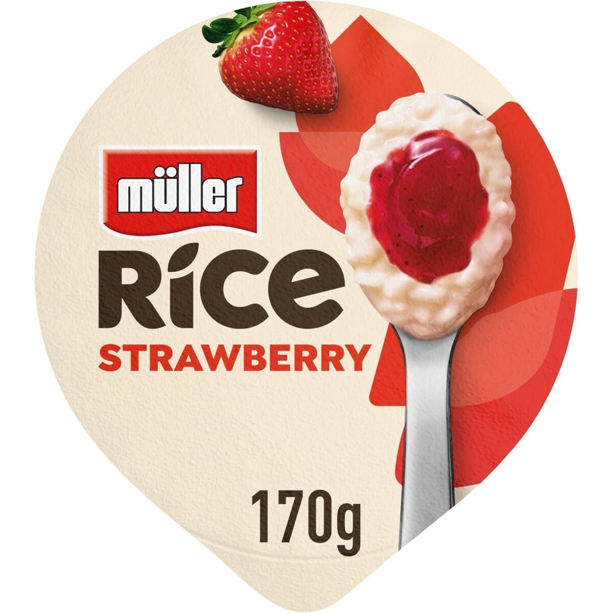 Müller Rice - Strawberry Sauce with Low Fat Creamy Dairy Rice Pudding, 170G (Pack of 1)