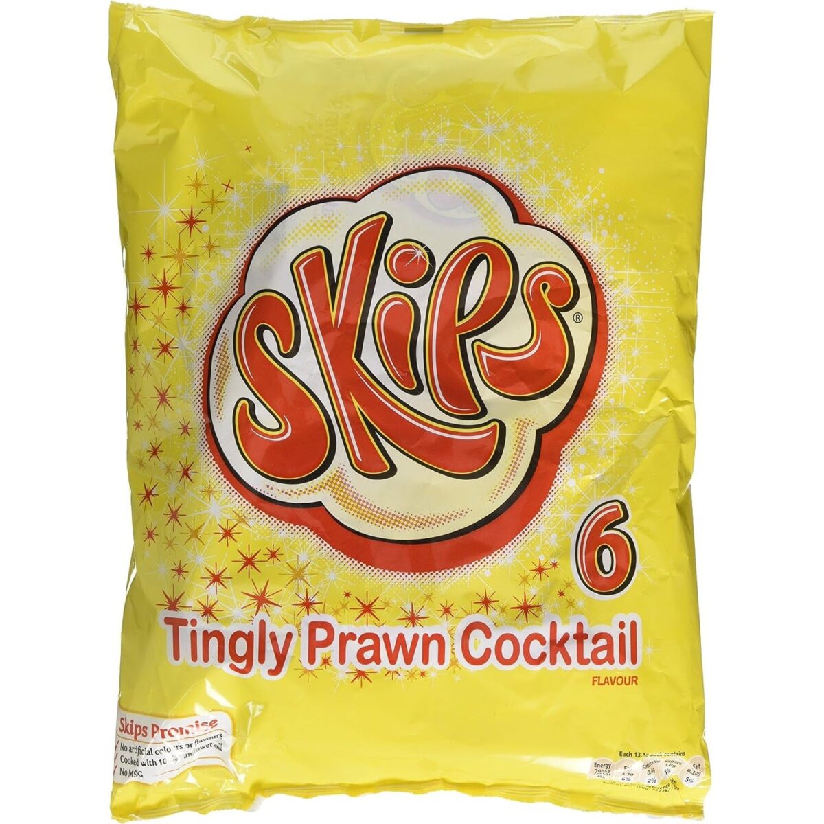 Skips Tingly Prawn Cocktail Flavour Crisps, 6 X 13.1G