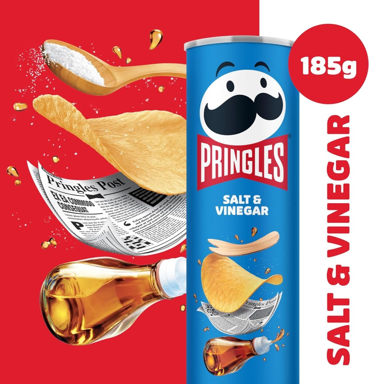 Pringles Salt & Vinegar Sharing Crisps 185G