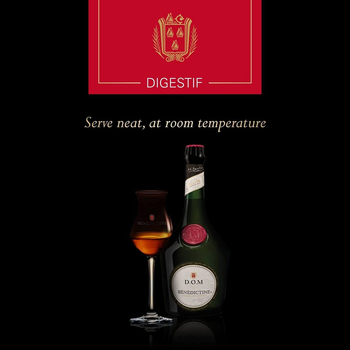 Bénédictine D.O.M. French Liqueur, 40% ABV, 70Cl / 700Ml, Made from a Secret Recipe of 27 Traditional Roots, Herbs & Spices, Notes of Light Honey, Citrus & Soft Almond