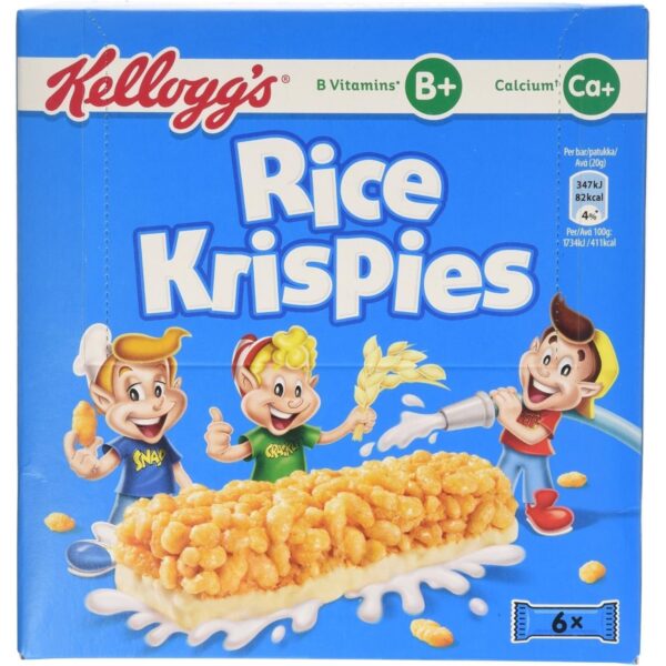 Kellogg'S Rice Krispies Cereal and Milk Bar Box, 6 X 20G