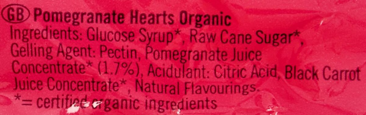 Biona Organic Pomegranate Hearts Vegan, 75G