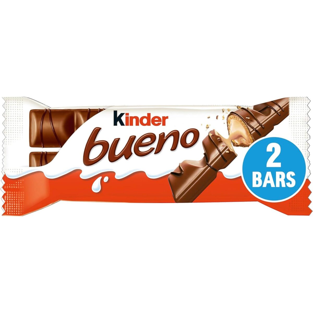 Kinder Bueno Milk Chocolate and Hazelnuts Bar, 2 X 21.5G