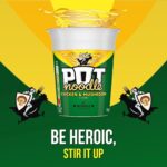 Pot Noodle Chicken & Mushroom Standard Pot Noodle Instant Vegetarian Snack Quick to Make Noodles 90 G
