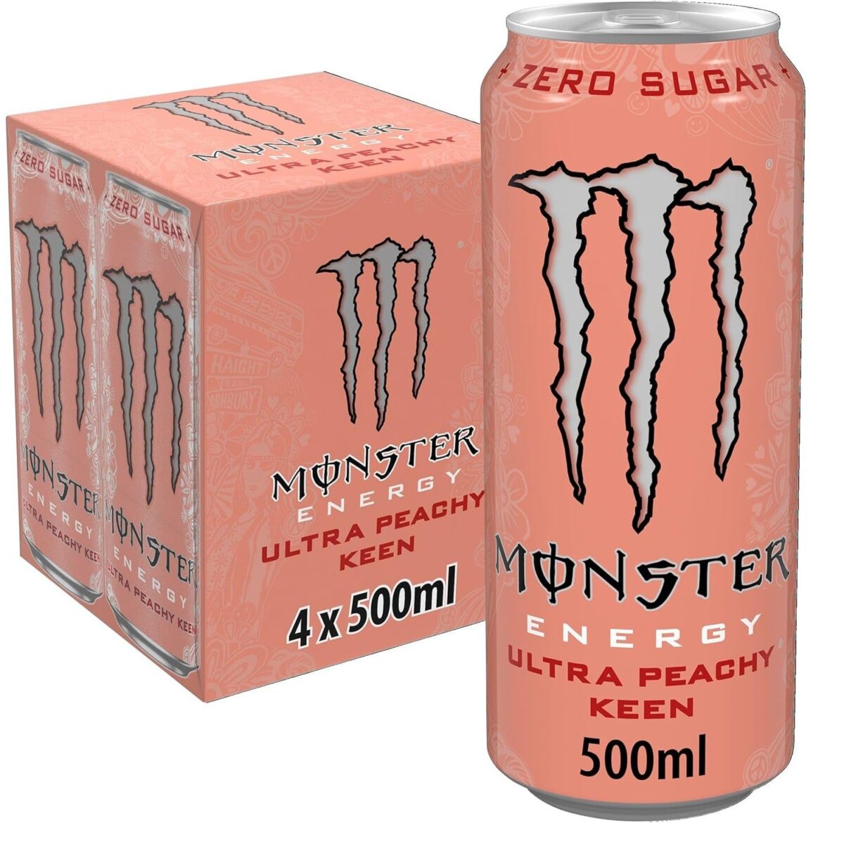 Monster Ultra Peachy Keen 4 X 500Ml