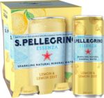 San Pellegrino Essenza Sparkling Water Lightly Flavoured Lemon & Lemon Zest Cans 4X330Ml