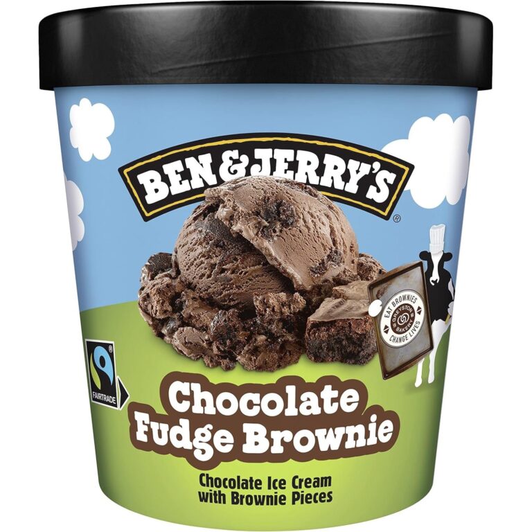 Ben & Jerry'S Chocolate Fudge Brownie Ice Cream Made with Fairtrade Certified Ingredients Frozen Dessert 465 Ml