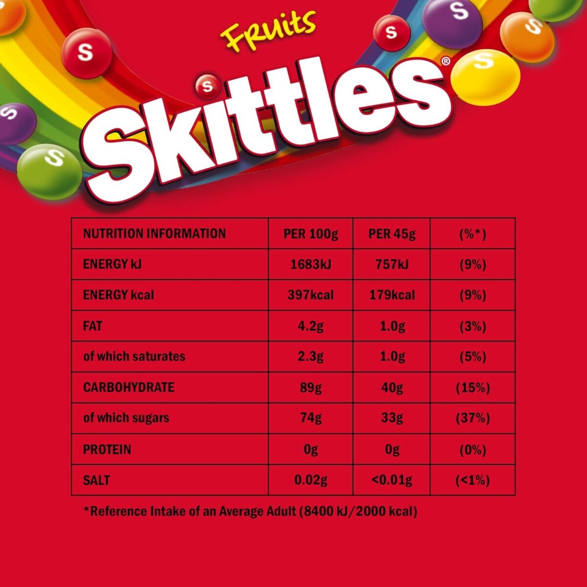 Skittles Fruit Sweets Pouch 136G