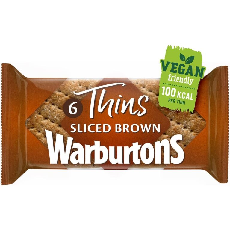 Warburtons 6 Thins Soft Brown Sliced, 240G