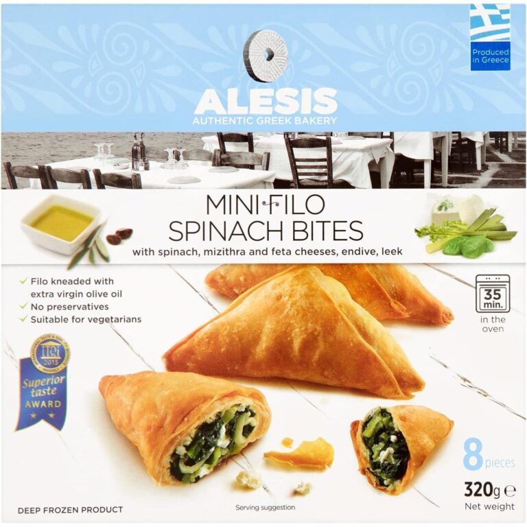 Alesis Bakery Spinach & Feta Triangle Filo Bites, 8 Pieces (Frozen)