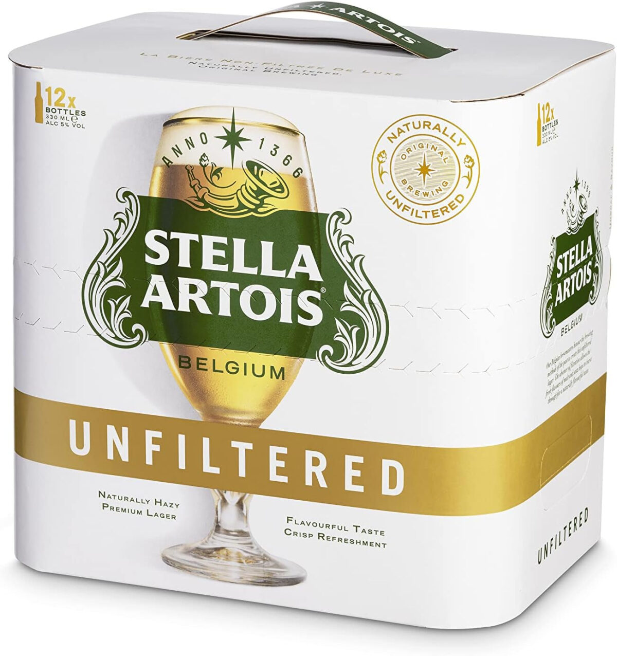 Stella Artois Unfiltered Bottles, 330 Ml (Pack of 12), Packaging May Vary