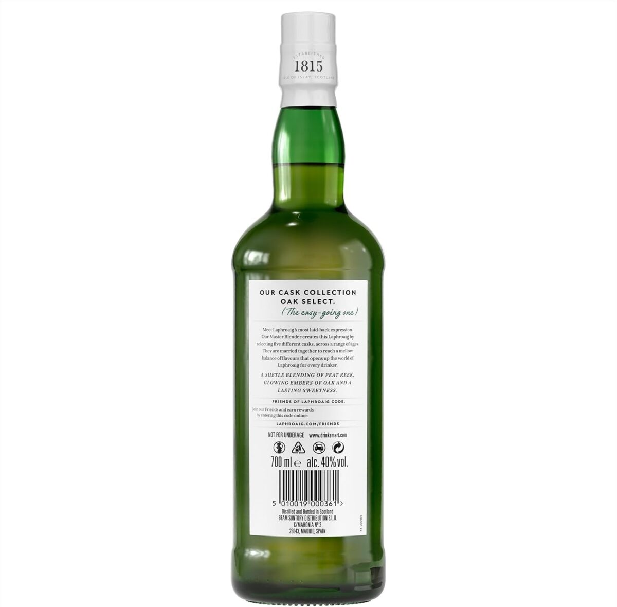 Laphroaig Oak Select | Scotch | Islay | Single Malt Peated Whisky | Smoky, Salty & Sweet | 40% ABV | 70Cl (Packaging May Vary)