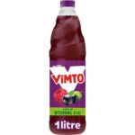 Vimto Real Fruit Squash Original Mixed Fruit Juice Cordial Drink, Blackcurrant, Grape & Raspberry, 1 Litre Bottle