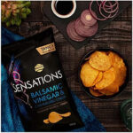 Sensations Balsamic Vinegar and Caramelised Onion Thick Cut Vegetarian Potato Crisps, Sharing Bag, 150 G