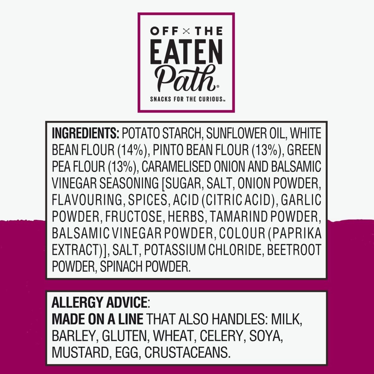 Off the Eaten Path Balsamic Vinegar Bean Sticks 100G
