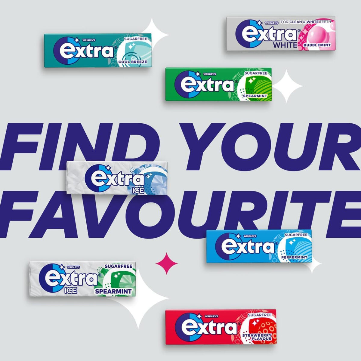 Wrigley'S Extra White Bubblemint, 5 X 10 Pieces