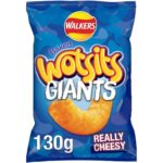 Walkers Wotsits Giants Really Cheesy Vegetarian Baked Snacks 130 G