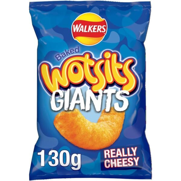 Walkers Wotsits Giants Really Cheesy Vegetarian Baked Snacks 130 G