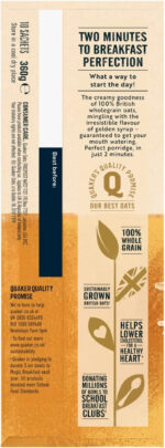 Quaker Oat so Simple Golden Syrup Porridge, 10 X 36 G