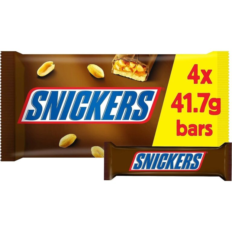 Snickers Chocolate Bars Multipack, Chocolate Gift, Milk Chocolate, Chocolate Multipack, 41.7 G (Pack of 4)