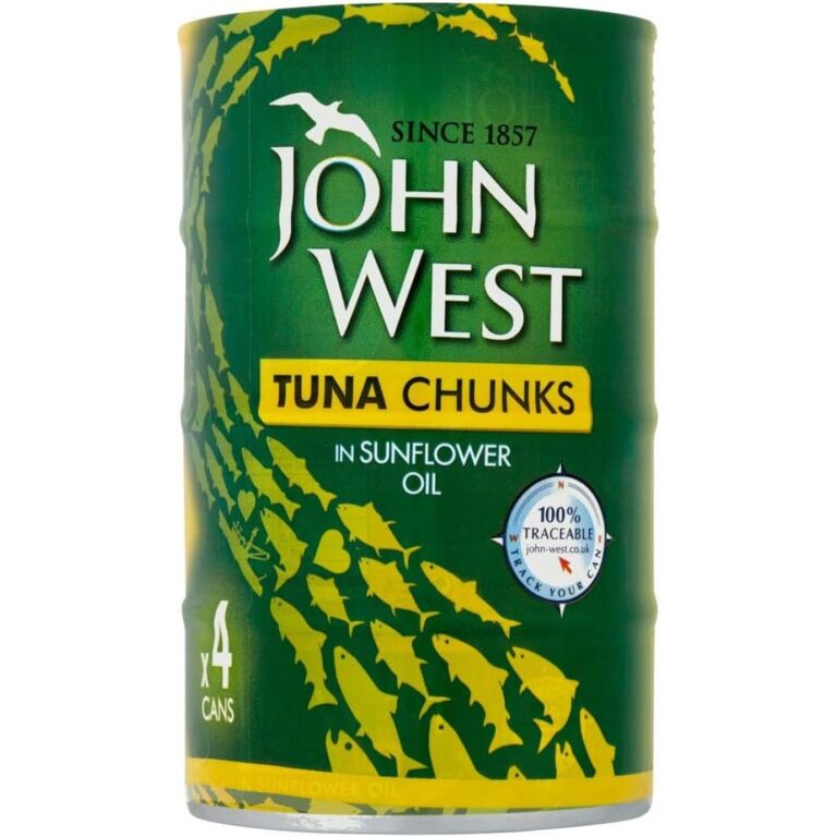 John West Tuna Chunks in Sunflower Oil 4 X 145 G. Naturally High in Protein