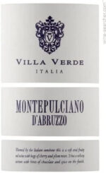 Villa Verde Montepulciano D'Abruzzo Red Wine, 75Cl