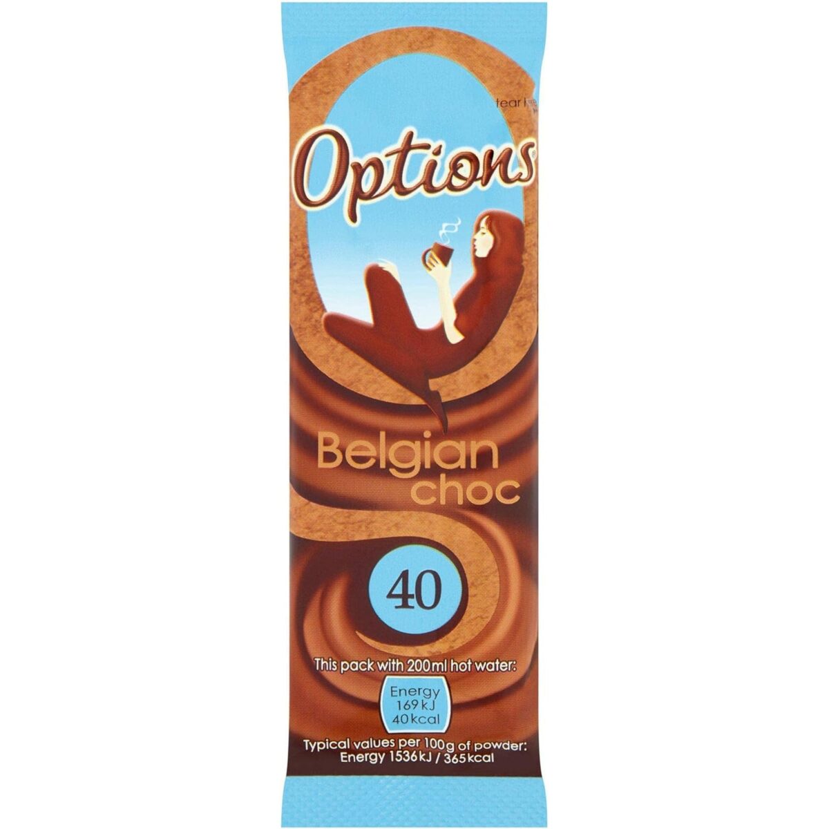 Options Belgian Chocolate Sachet, 11G