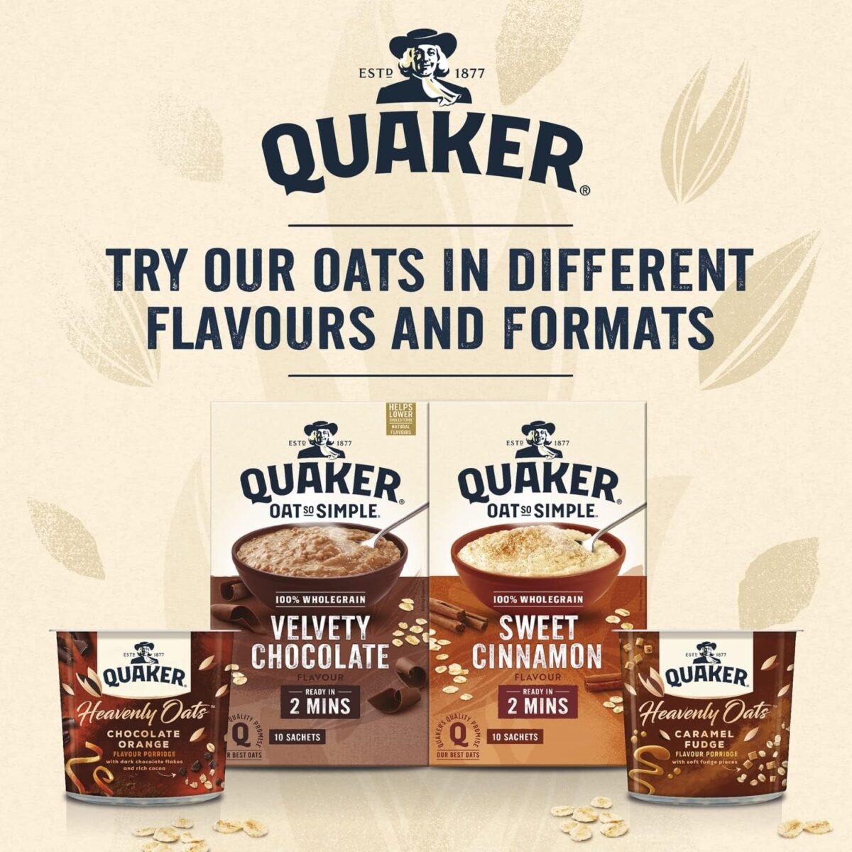 Quaker Oat so Simple Sweet Cinnamon Porridge, 10 X 33 G