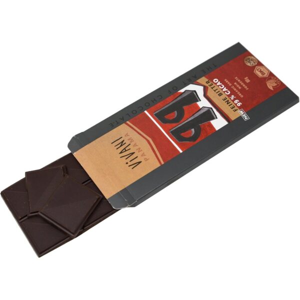 Vivani Organic Dark Chocolate Bar with 99 % Cocoa, 80G