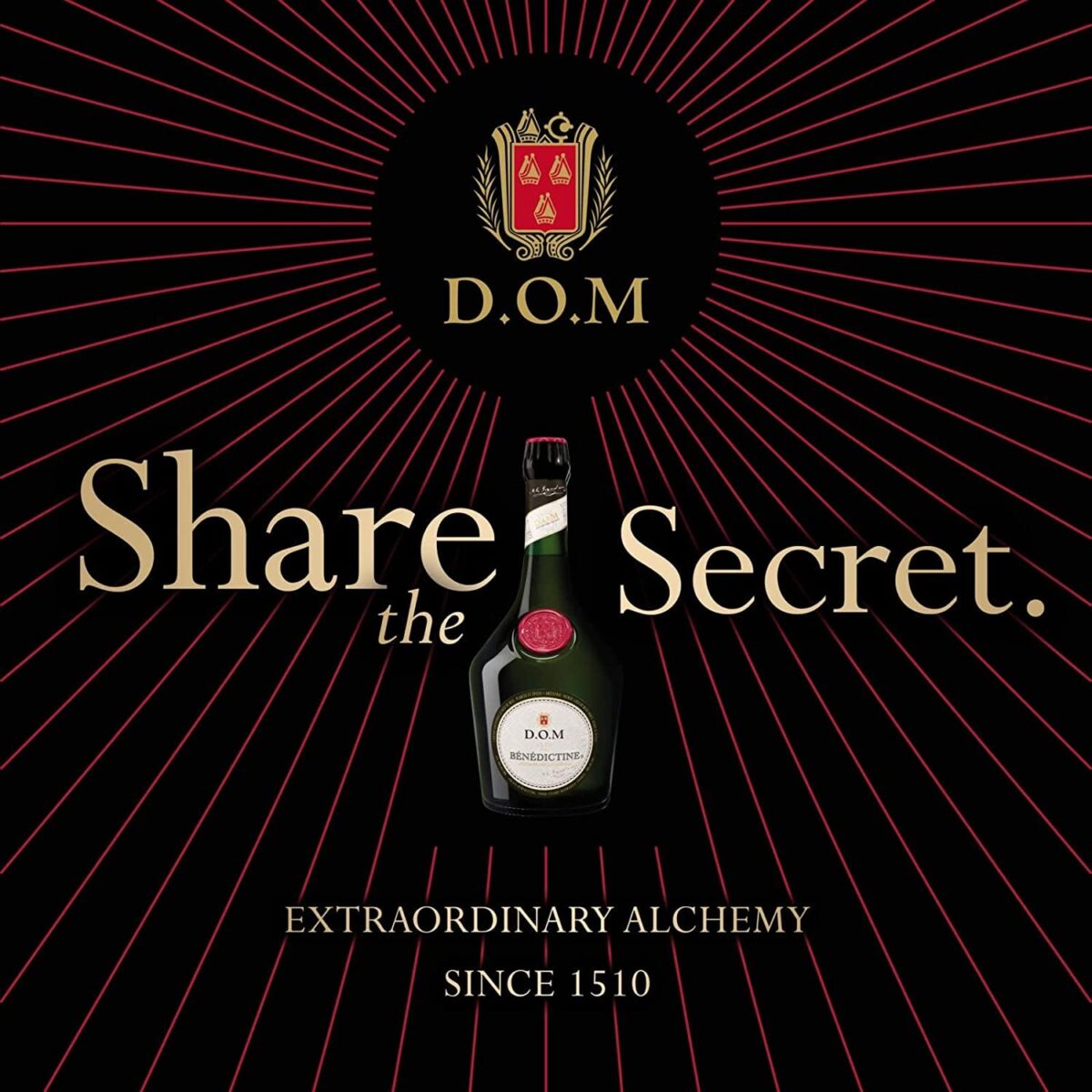 Bénédictine D.O.M. French Liqueur, 40% ABV, 70Cl / 700Ml, Made from a Secret Recipe of 27 Traditional Roots, Herbs & Spices, Notes of Light Honey, Citrus & Soft Almond